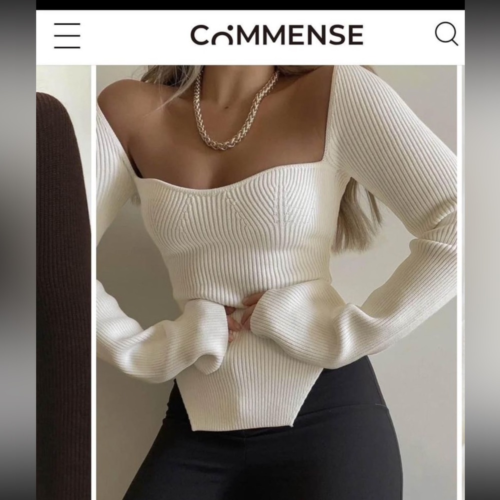 Sweetheart Long Sleeve Knit hTop